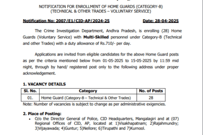 Feature image CRIME INVESTIGATION DEPARTMENT Ask to Apply CID Recruitment 2024 Apply form 28 Home Guard Vacancy through asktoapplycg.com