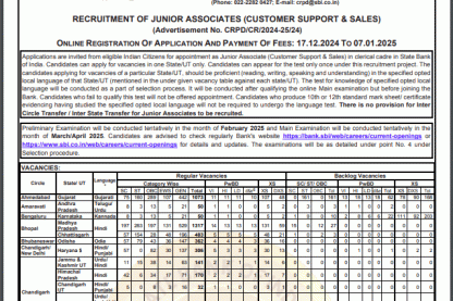 Feature image State Bank of India Ask to Apply SBI Recruitment 2024 Apply form 2964 Circle Based Officer Vacancy through asktoapplycg.com
