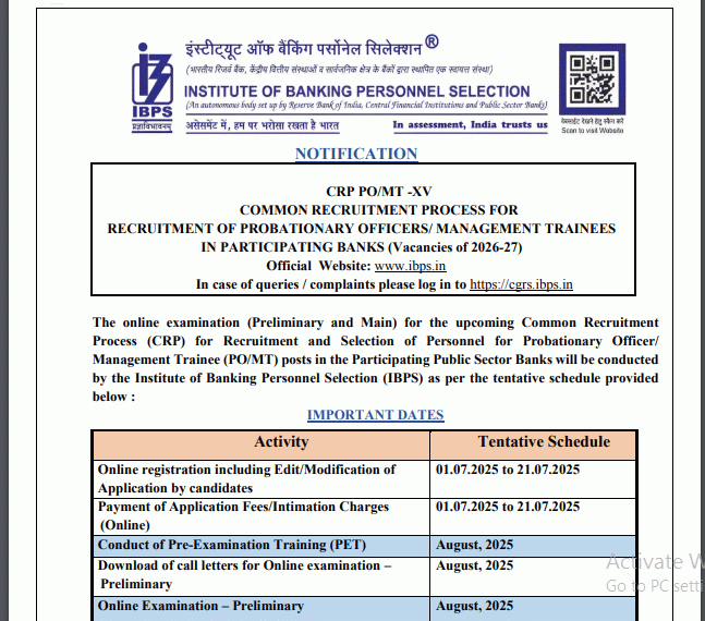 Institute of Banking Personnel Selection Ask to Apply IBPS Recruitment 2024 Apply form 5208 Probationary Officer Vacancy