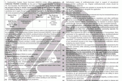 Indian Navy Ask to Apply Indian Navy Recruitment 2024 Apply form 02 Staff Nurse Vacancy through asktoapplycg.com