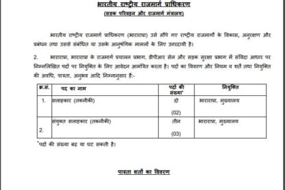Feature image National Highways Authority of India Ask to Apply NHAI Recruitment 2024 Apply form 05 Consultant Vacancy through asktoapplycg.com